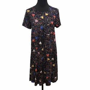 LuLaRoe Carly Dress Small Geometric Triangle Print Hi-Low